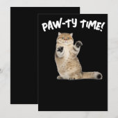 Cartes d'invitation drôles pour une fête de chat (Devant / Derrière)