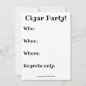 Cartes d'invitation drôles pour une fête de cigare (Dos)