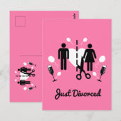 Cartes d'invitation drôles pour une fête de divorc (Devant / Derrière)