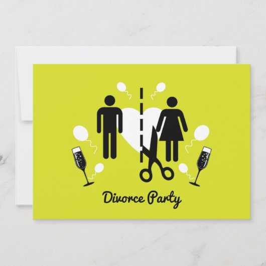 Cartes d'invitation drôles pour une fête de divorc (Devant)
