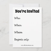 Cartes d'invitation drôles pour une fête de la Sai (Dos)