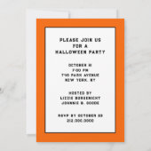 Cartes d'invitation drôles pour une fête d'Hallowe (Dos)