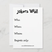 Cartes d'invitation drôles pour une soirée poker (Dos)