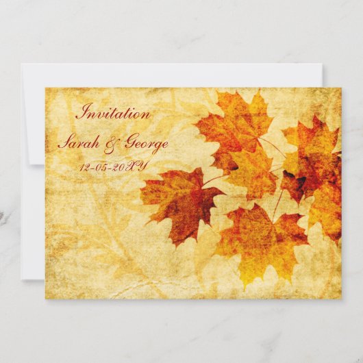 Cartes d'invitation du mariage de automne (Devant)
