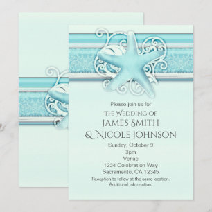 Cartes d'invitation élégantes à thème plage Étoile