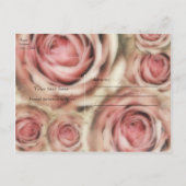 Cartes d'invitation élégantes avec des roses roses (Dos)