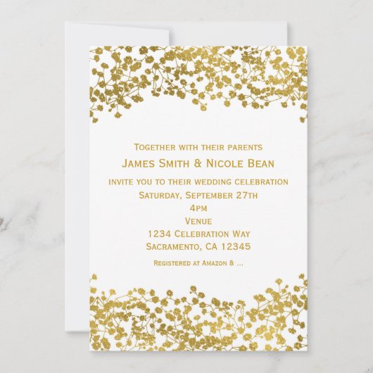 Cartes d'invitation élégantes blanches avec baby's (Devant)