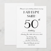 Cartes d'invitation élégantes blanches pour annive (Devant / Derrière)