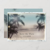 Cartes d'invitation élégantes de plage tropicale a (Devant / Derrière)