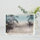 Cartes d'invitation élégantes de plage tropicale a (Debout devant)