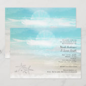 Cartes d'invitation élégantes d'été Étoile de mer  (Devant / Derrière)