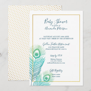 Cartes d'invitation élégantes en or pour Baby Show