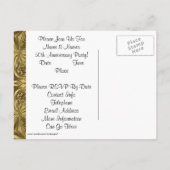 Cartes d'invitation élégantes en or pour le 50e an (Dos)