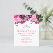 Cartes d'invitation Élégantes Fleurs pour Quincean (Debout devant)