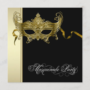 Cartes d'invitation élégantes noir et or pour soir