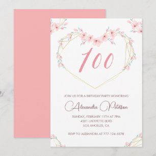 Cartes d'invitation élégantes pour 100e anniversai