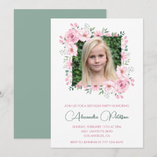 Cartes d'invitation élégantes pour 12 ans Photo Bo