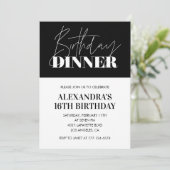 Cartes d'invitation élégantes pour 16 ans Dîner d' (Debout devant)