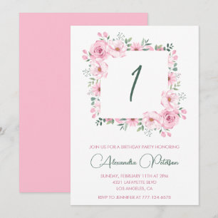 Cartes d'invitation élégantes pour 1er anniversair
