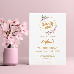 Cartes d'invitation élégantes pour 21 ans - Charme