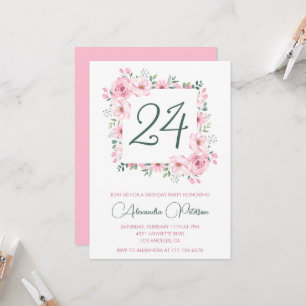 Cartes d'invitation élégantes pour 24ème anniversa