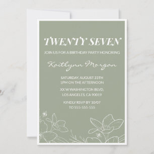 Cartes d'invitation élégantes pour 27ème anniversa
