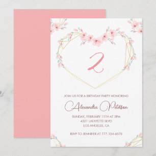 Cartes d'invitation élégantes pour 2e anniversaire