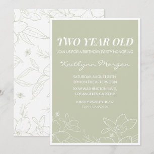 Cartes d'invitation élégantes pour 2ème anniversai
