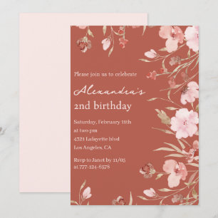 Cartes d'invitation élégantes pour 2ème anniversai