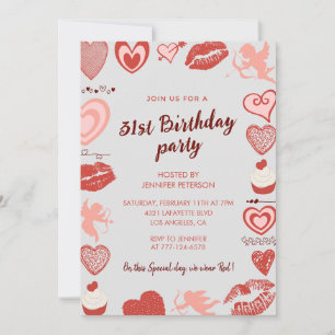 Cartes d'invitation élégantes pour 31 ans Grises C