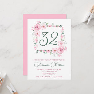 Cartes d'invitation élégantes pour 32ème anniversa