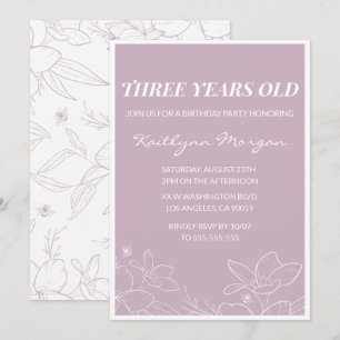 Cartes d'invitation élégantes pour 3ème anniversai