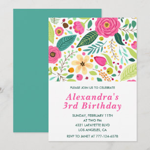 Cartes d'invitation élégantes pour 3ème anniversai