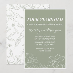 Cartes d'invitation élégantes pour 4ème anniversai