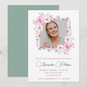 Cartes d'invitation élégantes pour 51 ans avec pho