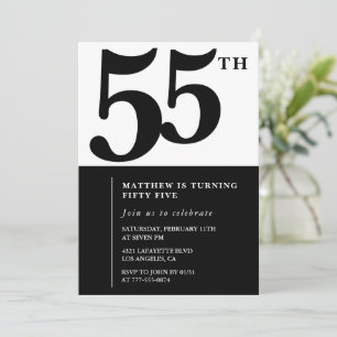Cartes d'invitation élégantes pour 55e anniversair