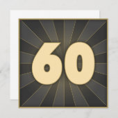 Cartes d'invitation élégantes pour 60 ans (Devant / Derrière)
