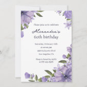 Cartes d'invitation élégantes pour 60 ans Boho Flo (Devant)