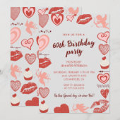Cartes d'invitation élégantes pour 60 ans d'annive (Devant / Derrière)