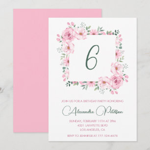 Cartes d'invitation élégantes pour 6ème anniversai