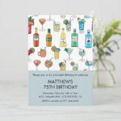 Cartes d'invitation élégantes pour 75 ans Cocktail (Debout devant)