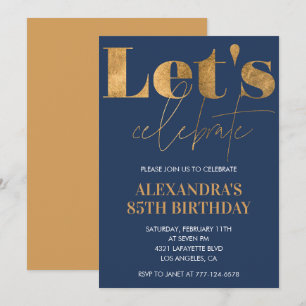 Cartes d'invitation élégantes pour 85ème anniversa