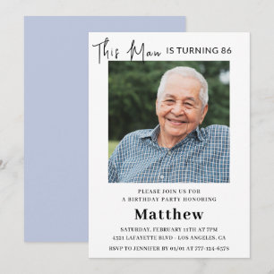 Cartes d'invitation élégantes pour 86e anniversair
