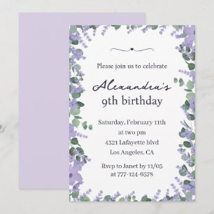 Cartes d'invitation élégantes pour 9ème anniversai