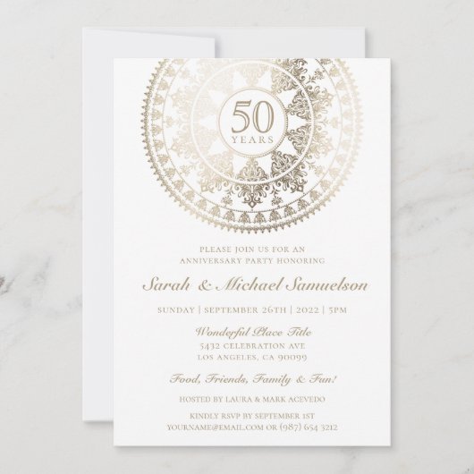 Cartes d'invitation élégantes pour anniversaire de (Devant)