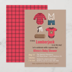 Cartes d'invitation élégantes pour Baby Shower Lit