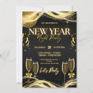 Cartes d'invitation élégantes pour la soirée du No