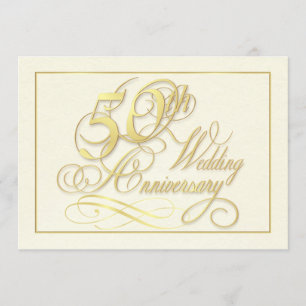 Cartes d'invitation élégantes pour le 50e annivers