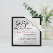 Cartes d'invitation élégantes pour les 25 ans d'an (Debout devant)