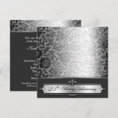 Cartes d'invitation élégantes pour les 25 ans de m (Devant / Derrière)
